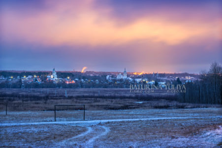 Вид на ночной Боровск 