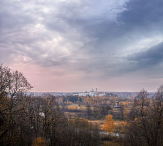 Вид на Новоиерусалимский монастырь с высоты, Истра