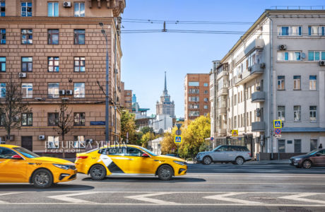 Желтое такси, Садовое кольцо, Смоленский бульвар, Москва