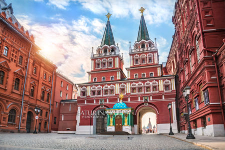 Воскресенские ворота на Красной Площади, Манежная площадь, Московский Кремль, Москва