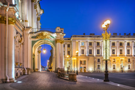 Зимний дворец, Эрмитаж, Дворцовая площадь, ночной Санкт-Петербург