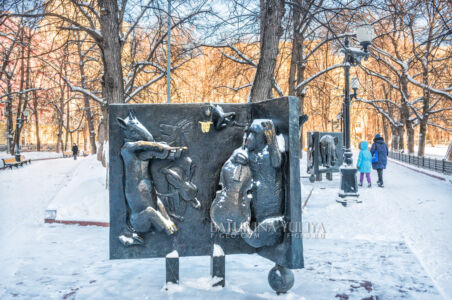 Скульптура по басне Крылова, Квартет, Патриаршие пруды, Москва