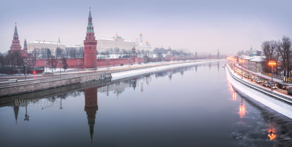 Снег над Москвой, Московский Кремль, Москва